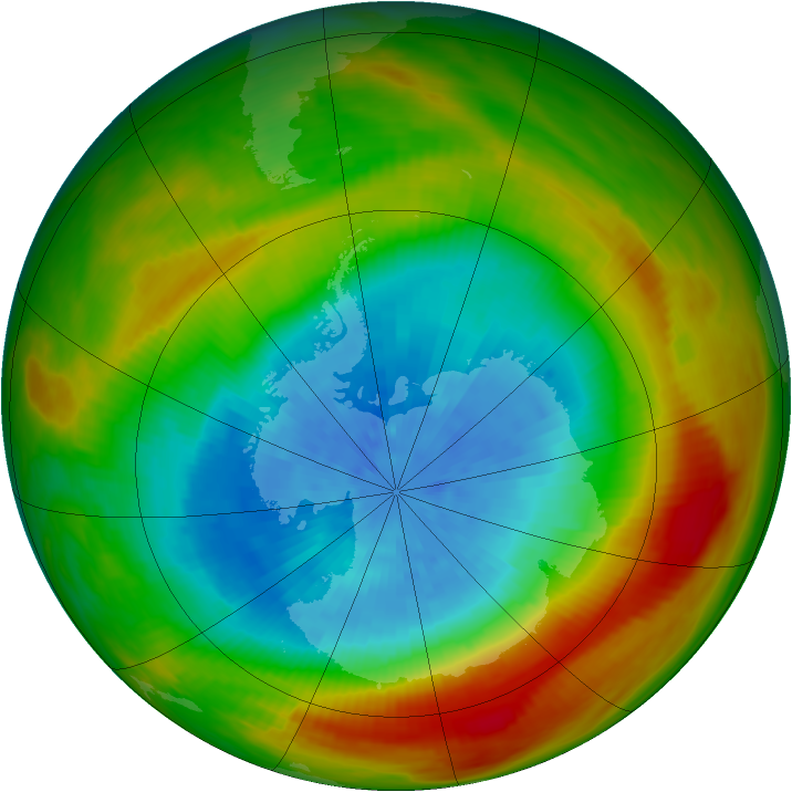 Antarctic ozone map for 29 September 1981